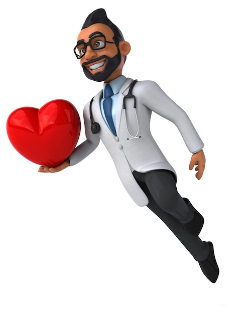 Fun 3D cartoon indian doctor