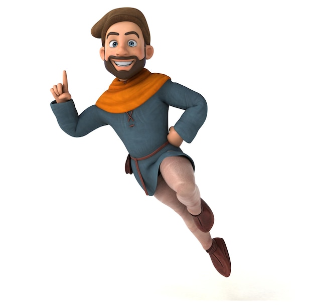 Fun 3D cartoon medieval man