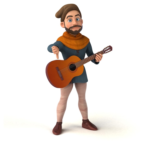 Fun 3D cartoon medieval man