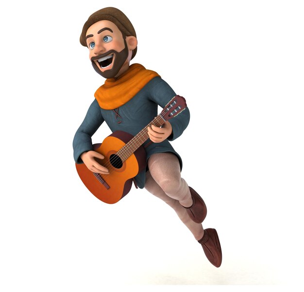 Fun 3D cartoon medieval man