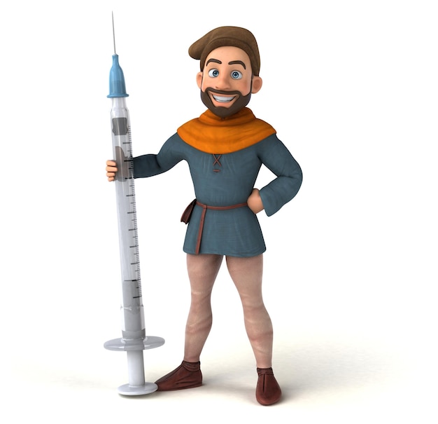 Fun 3D cartoon medieval man