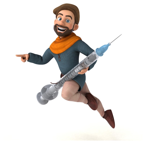 Fun 3D cartoon medieval man