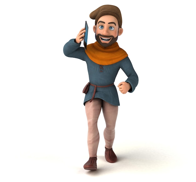 Fun 3D cartoon medieval man