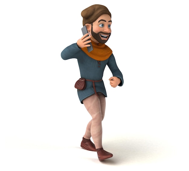 Fun 3D cartoon medieval man