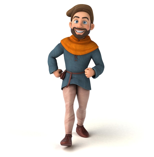 Fun 3D cartoon medieval man