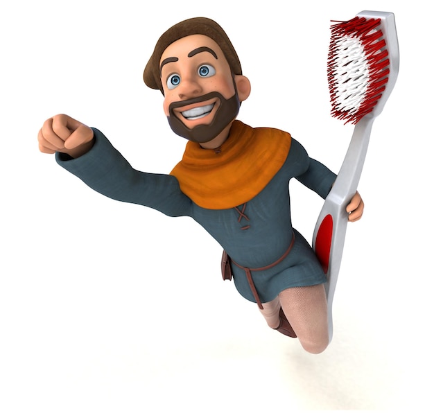 Fun 3D cartoon medieval man