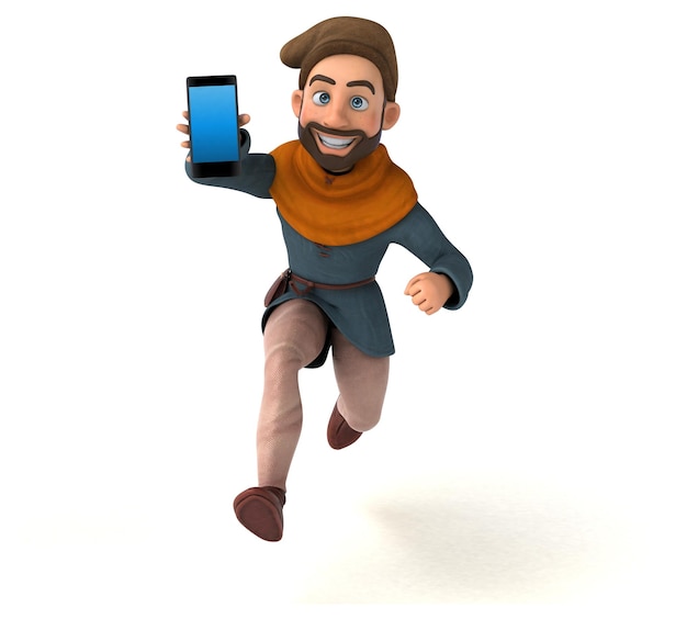 Fun 3D cartoon medieval man