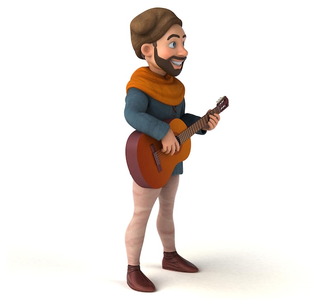 Fun 3D cartoon medieval man