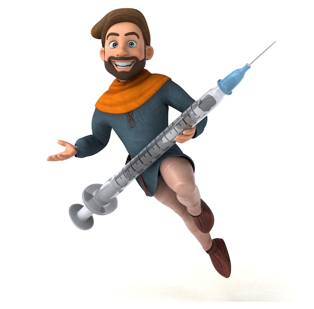 Fun 3D cartoon medieval man