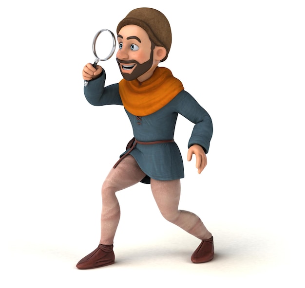 Fun 3D cartoon medieval man