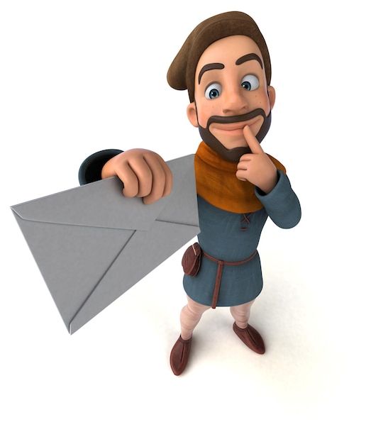 Fun 3D cartoon medieval man