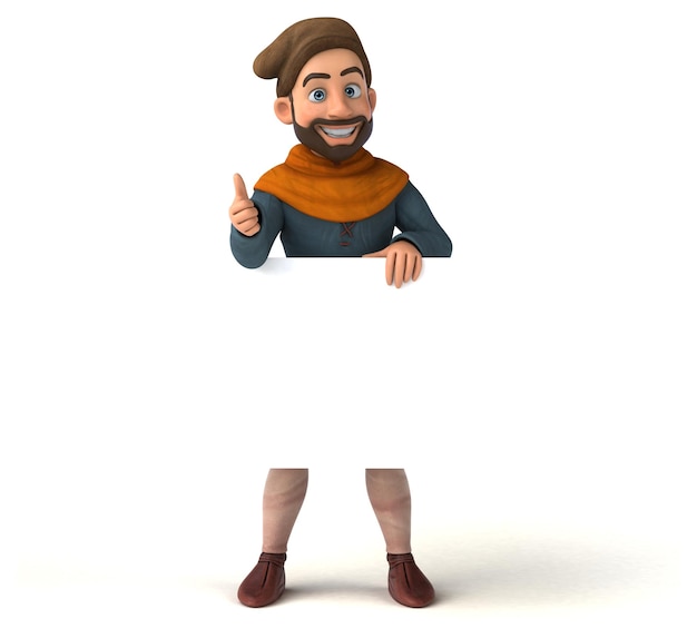 Fun 3D cartoon medieval man