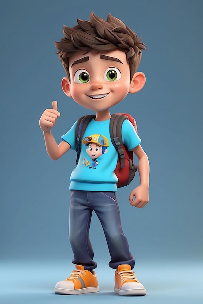 Fun 3D Cartoon Teenage Boy