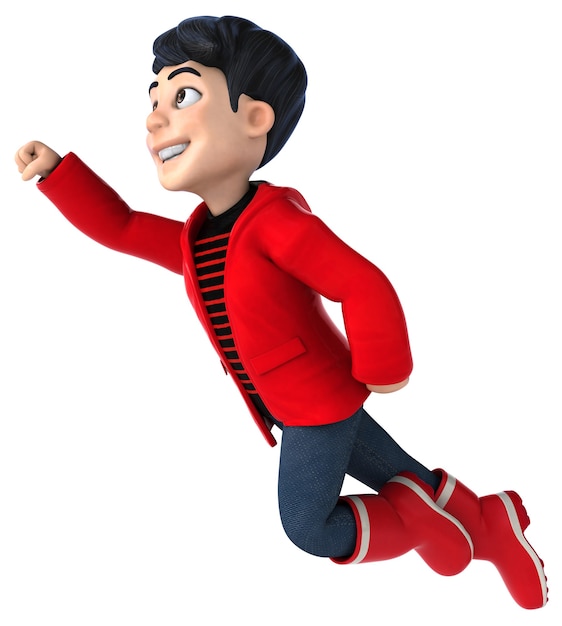 Fun 3D cartoon teenage boy