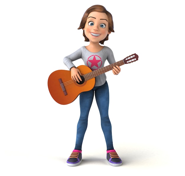 Fun 3D cartoon teenage girl