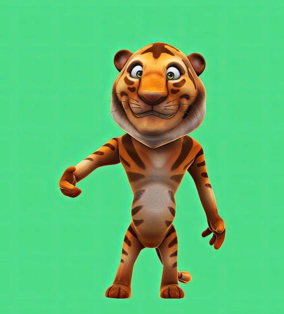 Fun 3D cartoon tiger