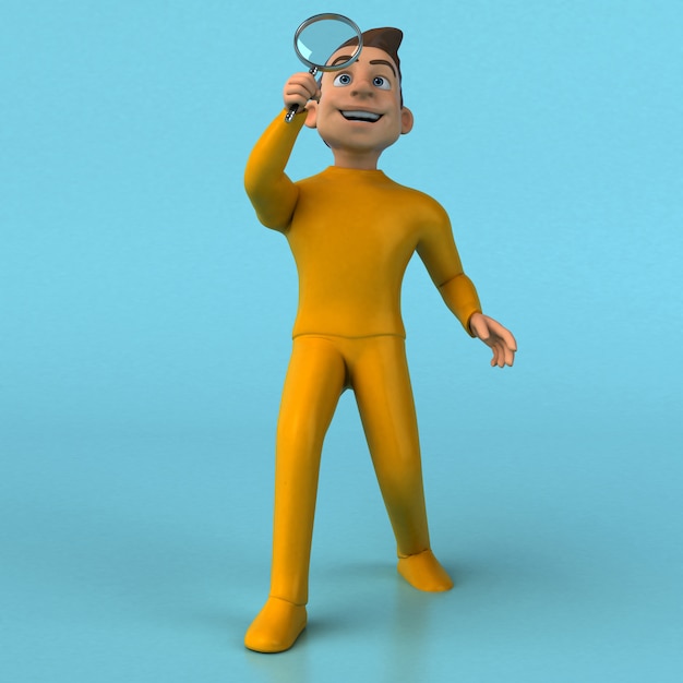 Fun 3D cartoon yellow character