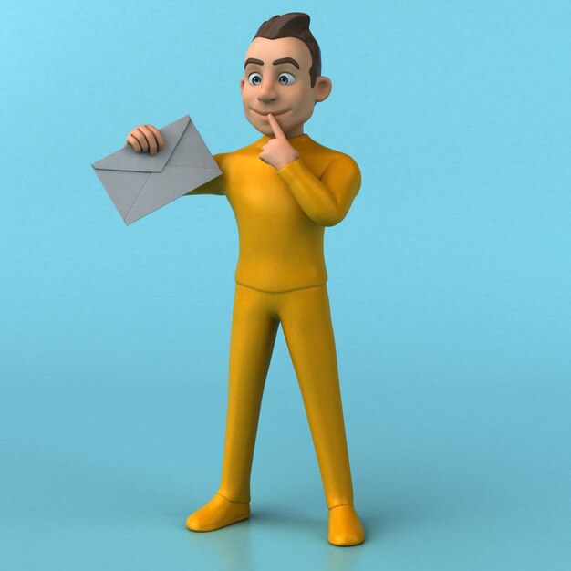 Fun 3D cartoon yellow character