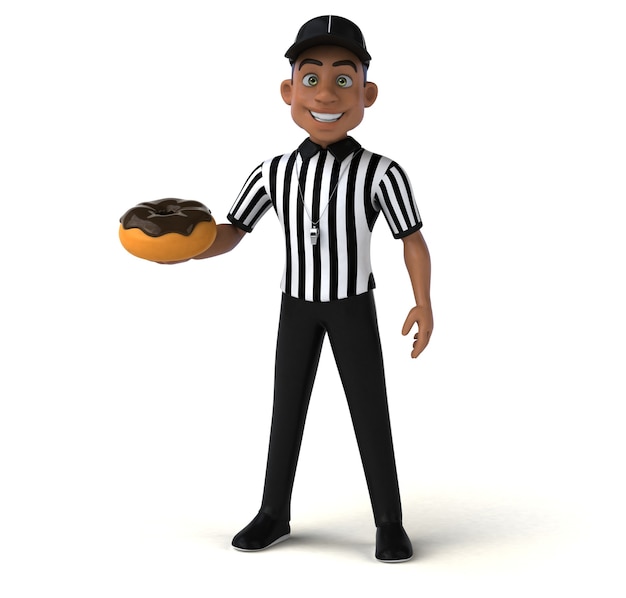 Fun 3D Illustration of an american Referee