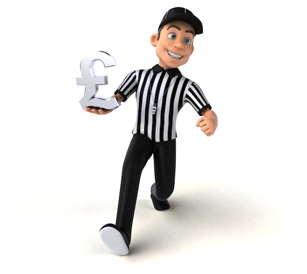 Fun 3D Illustration of an american Referee