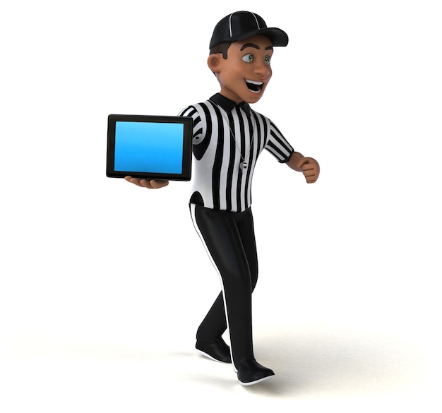 Fun 3D Illustration of an american Referee