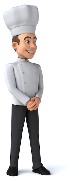 Fun 3D illustration of a cartoon chef