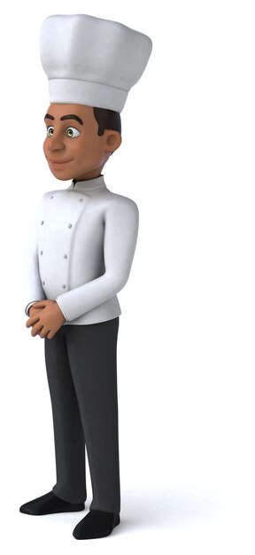 Fun 3D illustration of a cartoon chef