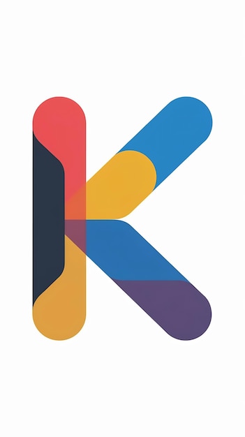 Fun abstract colorful logo K letter flat kinds icon sign vector