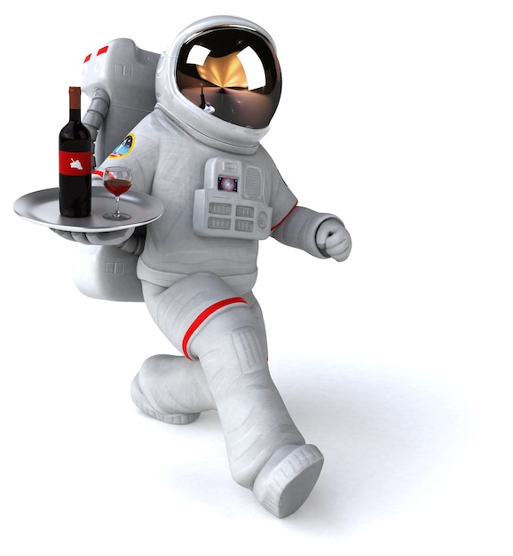 Fun astronaut 3D Illustration