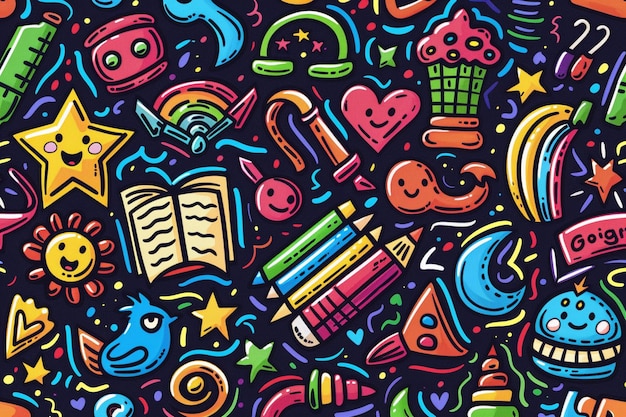 Fun background with school materials