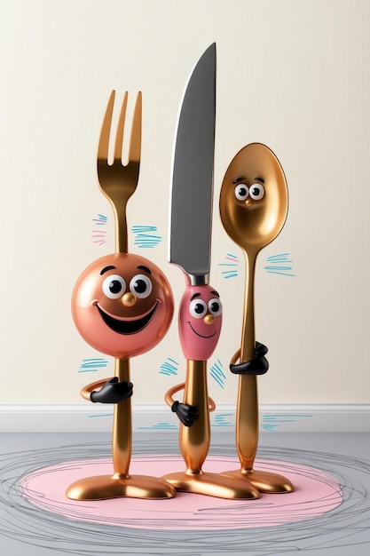 Photo fun cartoon cutlery collection