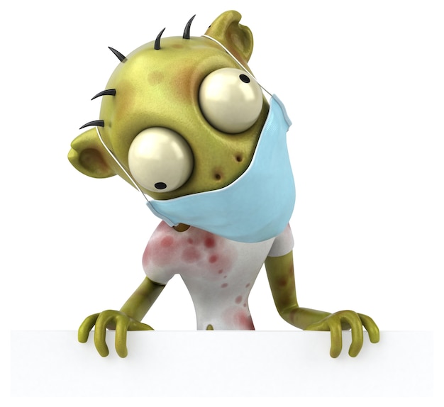 Fun cartoon Zombie with a mask