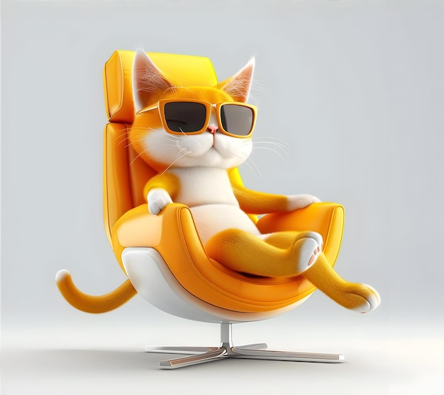 Fun Cat 3D Illustration