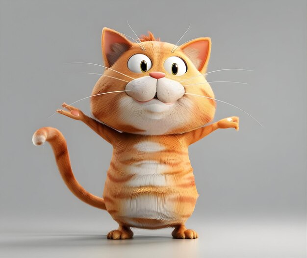 Fun Cat 3D Illustration