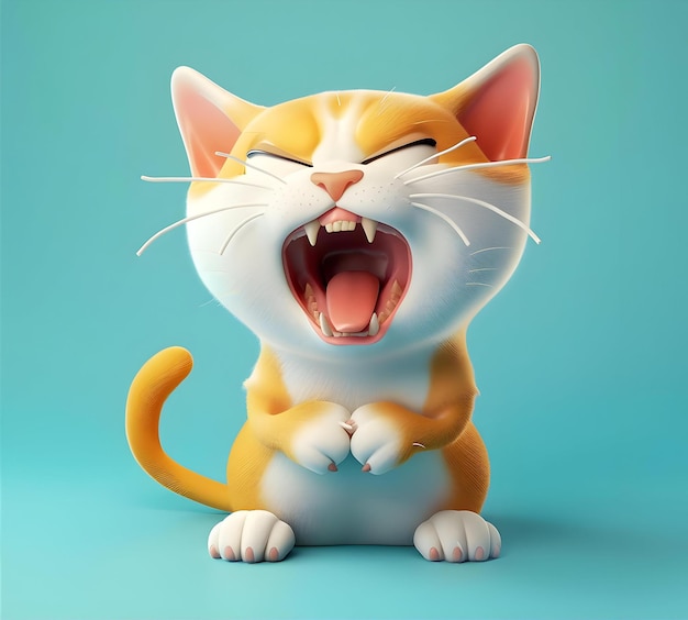 Fun Cat 3D Illustration