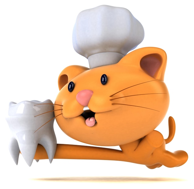 Fun cat 3D Illustration