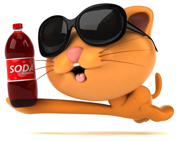 Fun cat 3D Illustration