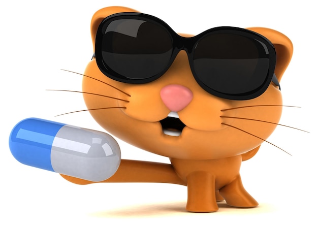 Fun cat 3D Illustration