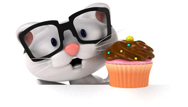 Fun cat 3D Illustration