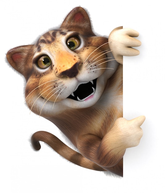 Fun cat - 3D Illustration