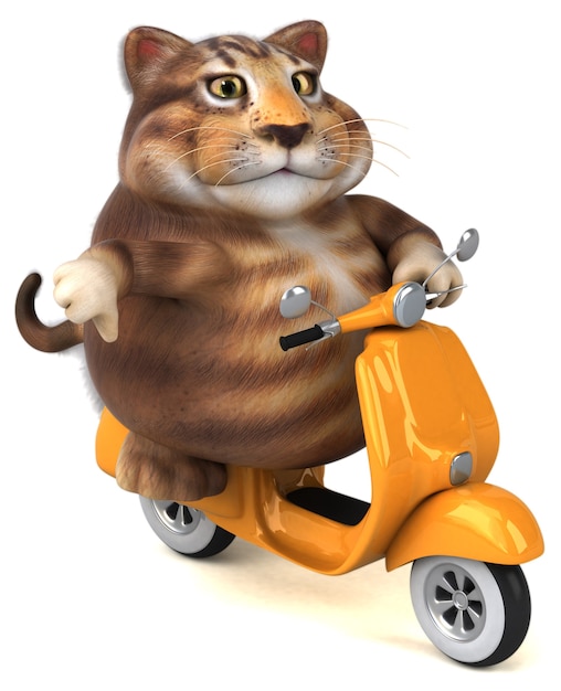 Fun cat - 3D Illustration