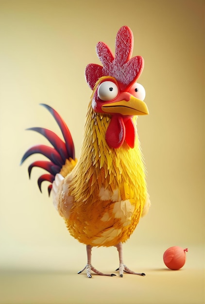 Fun Chicken 3D Illustration