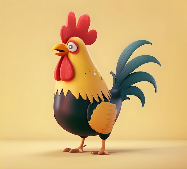 Fun Chicken 3D Illustration