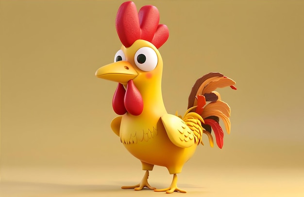 Fun Chicken 3D Illustration