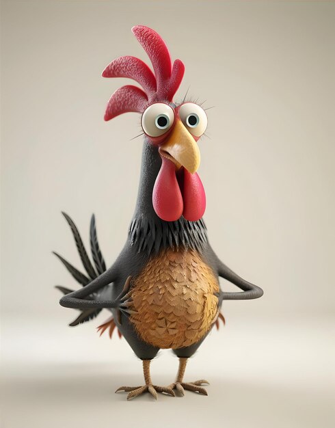 Fun Chicken 3D Illustration