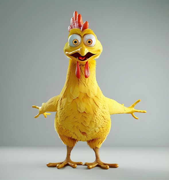 Fun Chicken 3D Illustration