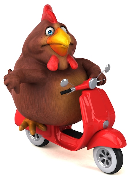 Fun chicken - 3D Illustration