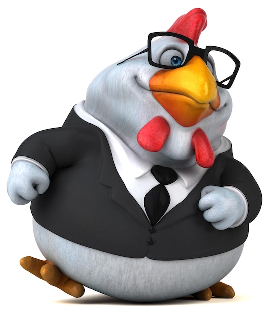 Fun chicken 3D Illustration