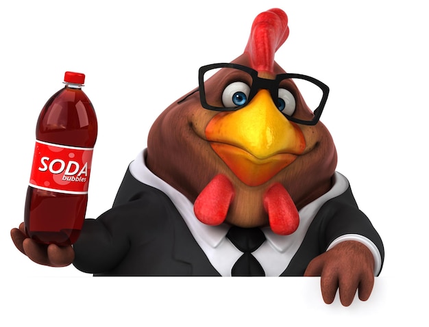 Fun chicken 3D Illustration