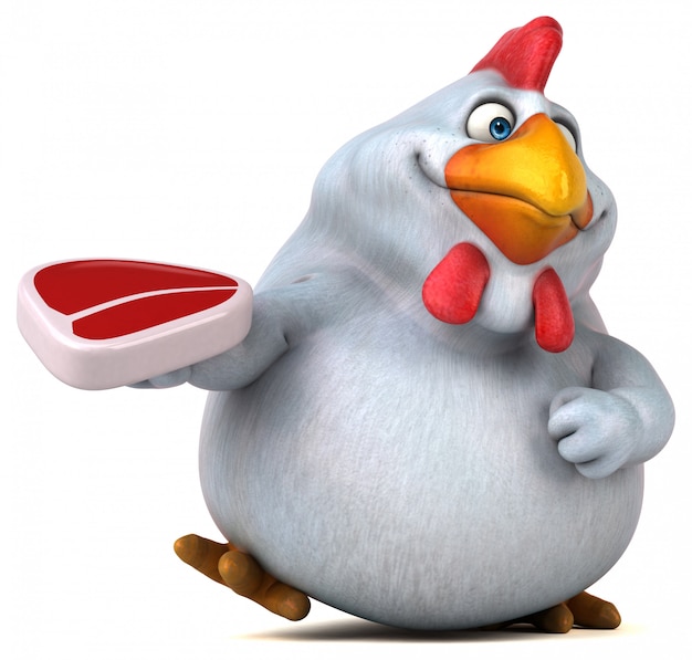 Photo fun chicken 3d illustration